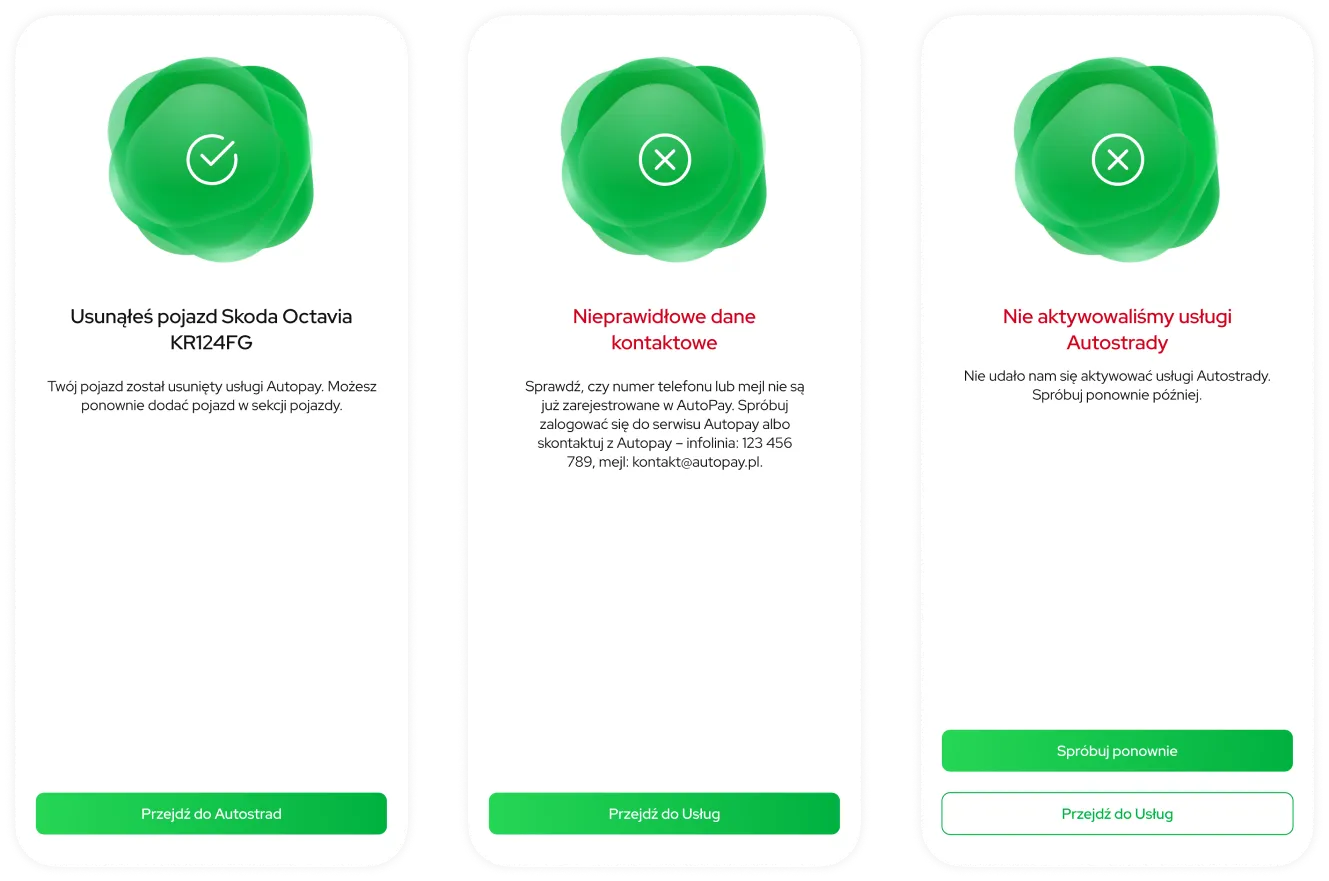 Edge cases — activation failure and vehicle removal states in the flow
